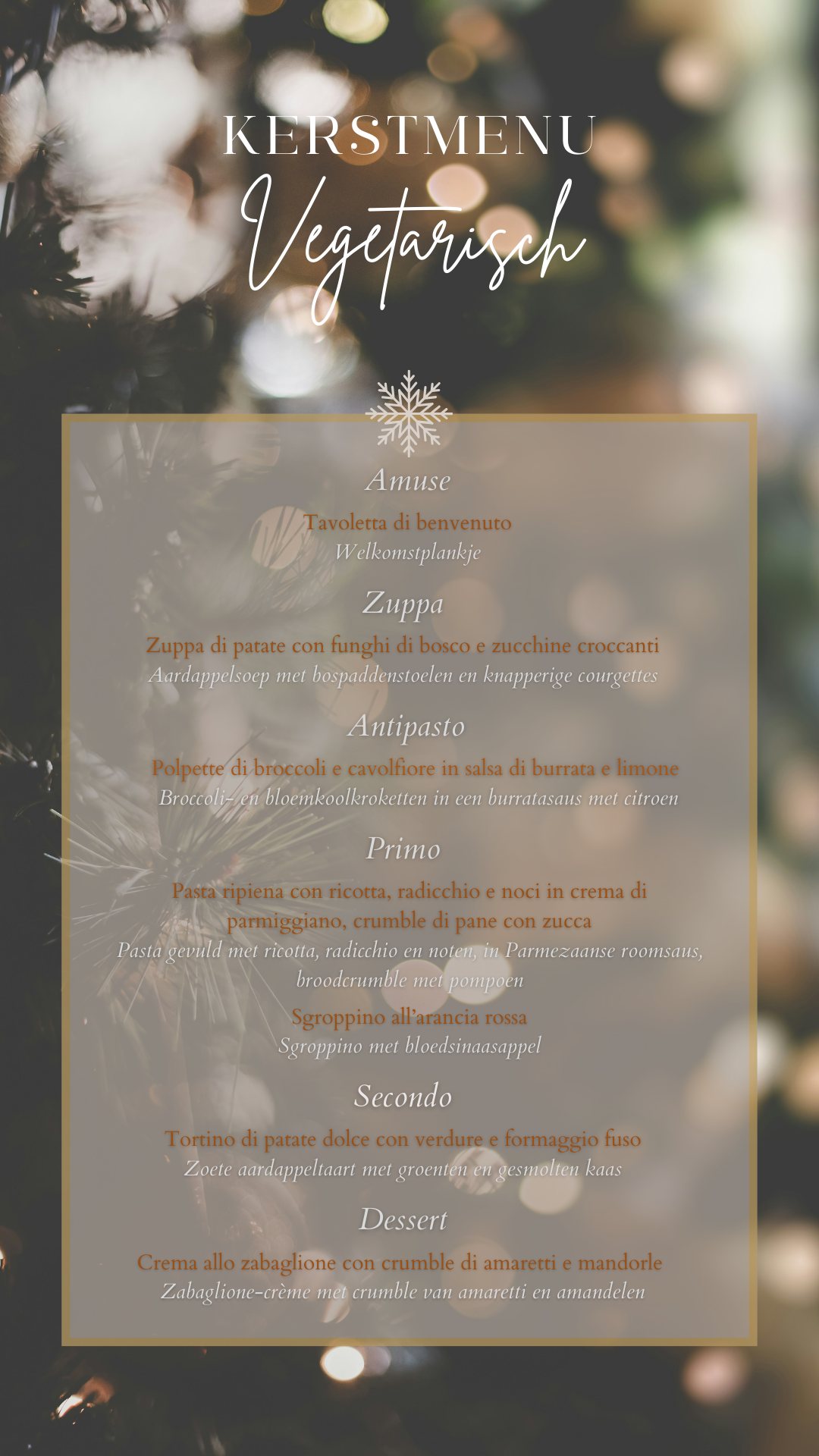 Kerstmenu vegetarisch