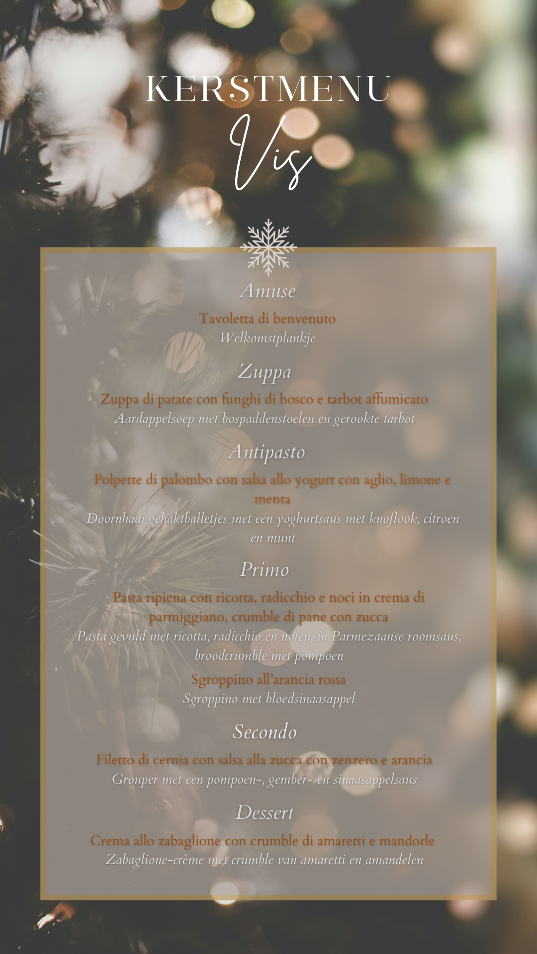 Kerstmenu Vis